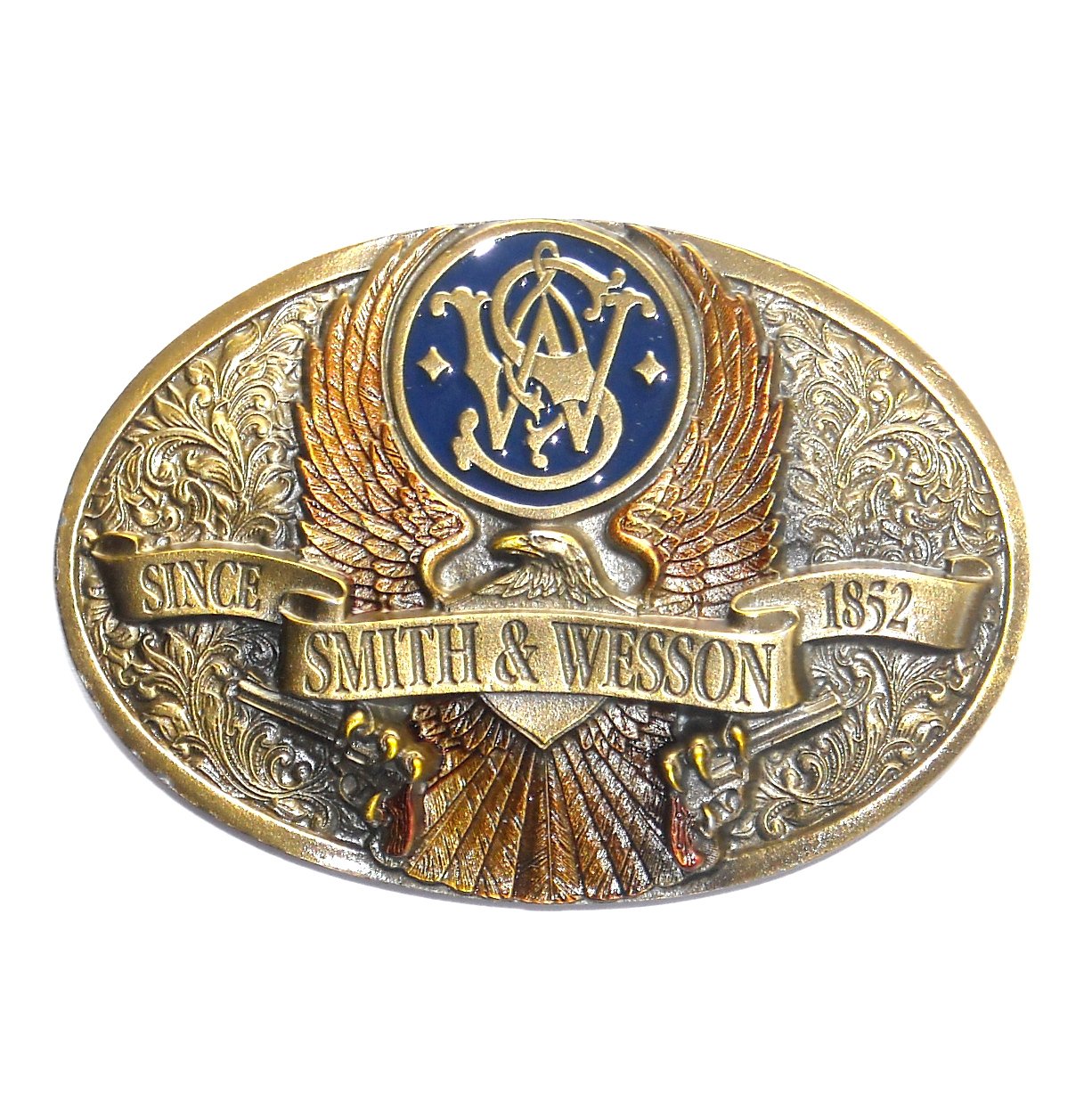 Smith and Wesson Brass Eagle Belt Buckle #677 American Traditions