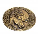 Wild Horses Trophy Vintage Indiana Metal Craft Brass Western Belt Buckle Wild Horses Trophy Vintage Indiana Metal Craft Brass Western Belt Buckle