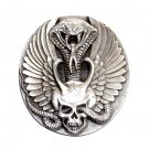 Bad Boys Wings Snake Skull Indiana Metal Craft Pewter Classic Belt Buckle
