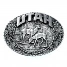 Utah State Wildlife Elk Indiana Metal Craft Solid Pewter Classic Western Belt Buckle Utah State Wildlife Elk Indiana Metal Craft Solid Pewter Classic Western Belt Buckle