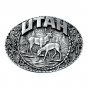 Utah State Wildlife Elk Indiana Metal Craft Solid Pewter Classic Western Belt Buckle