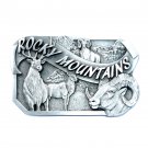 Rocky Mountains Trophy Wildlife Pewter Classic Belt Buckle