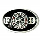 FD Shield Fire Department American C&J Pewter Color Belt Buckle