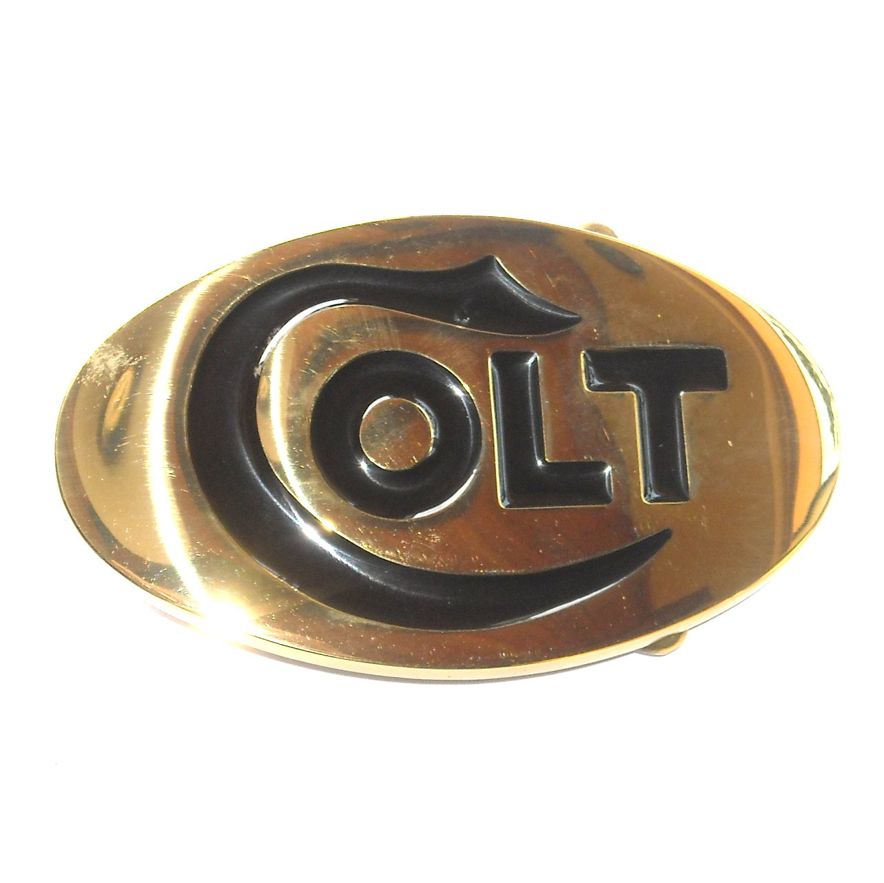 Colt Original Baron Solid Polished Brass Belt Buckle