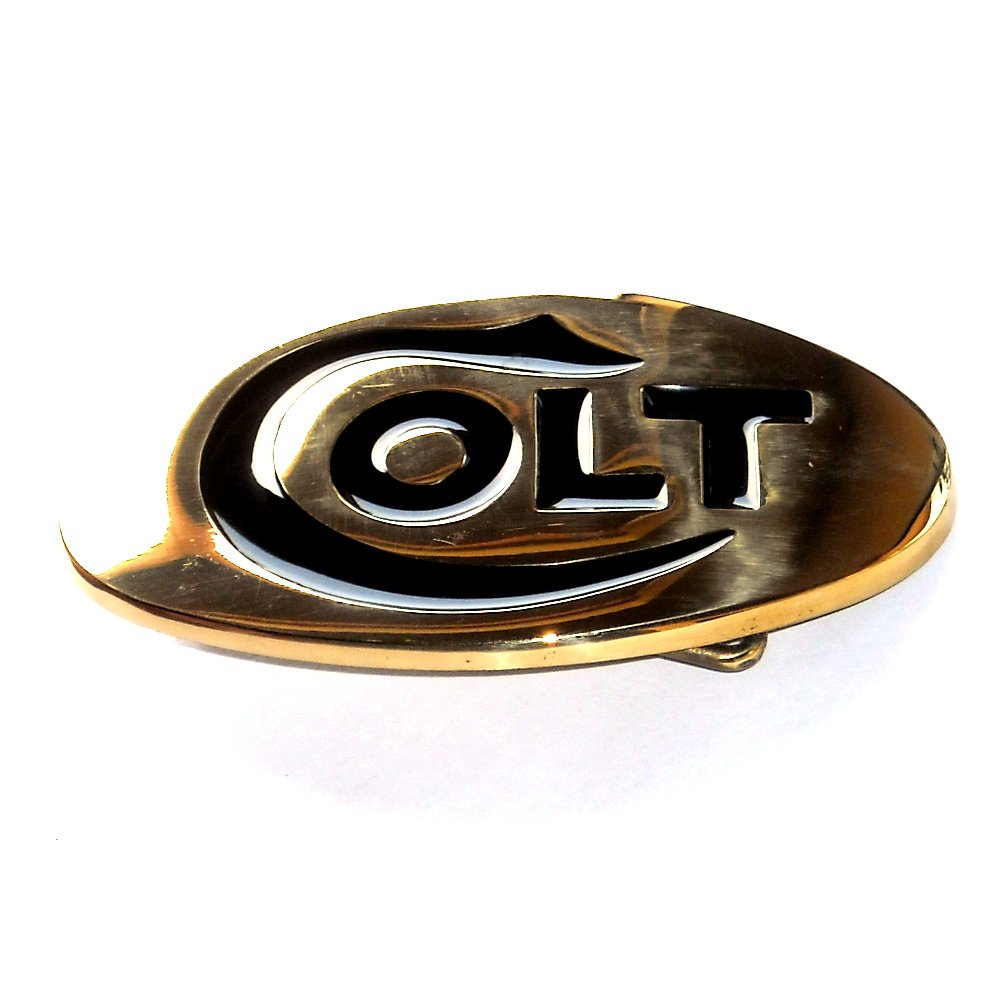 Colt Original Baron Solid Polished Brass Belt Buckle