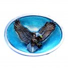 Flying Eagle 3D Bird Color Bergamot Oval Western Belt Buckle