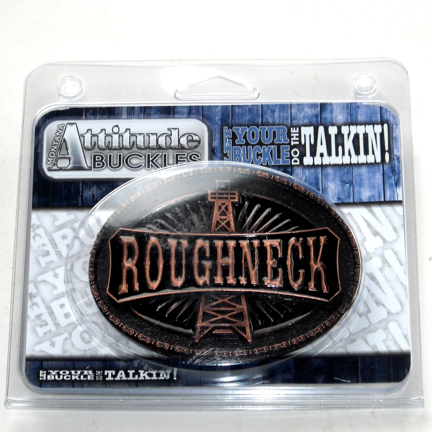 Roughneck Oil Drill Derrick Rig Montana Silversmiths Western Belt Buckle