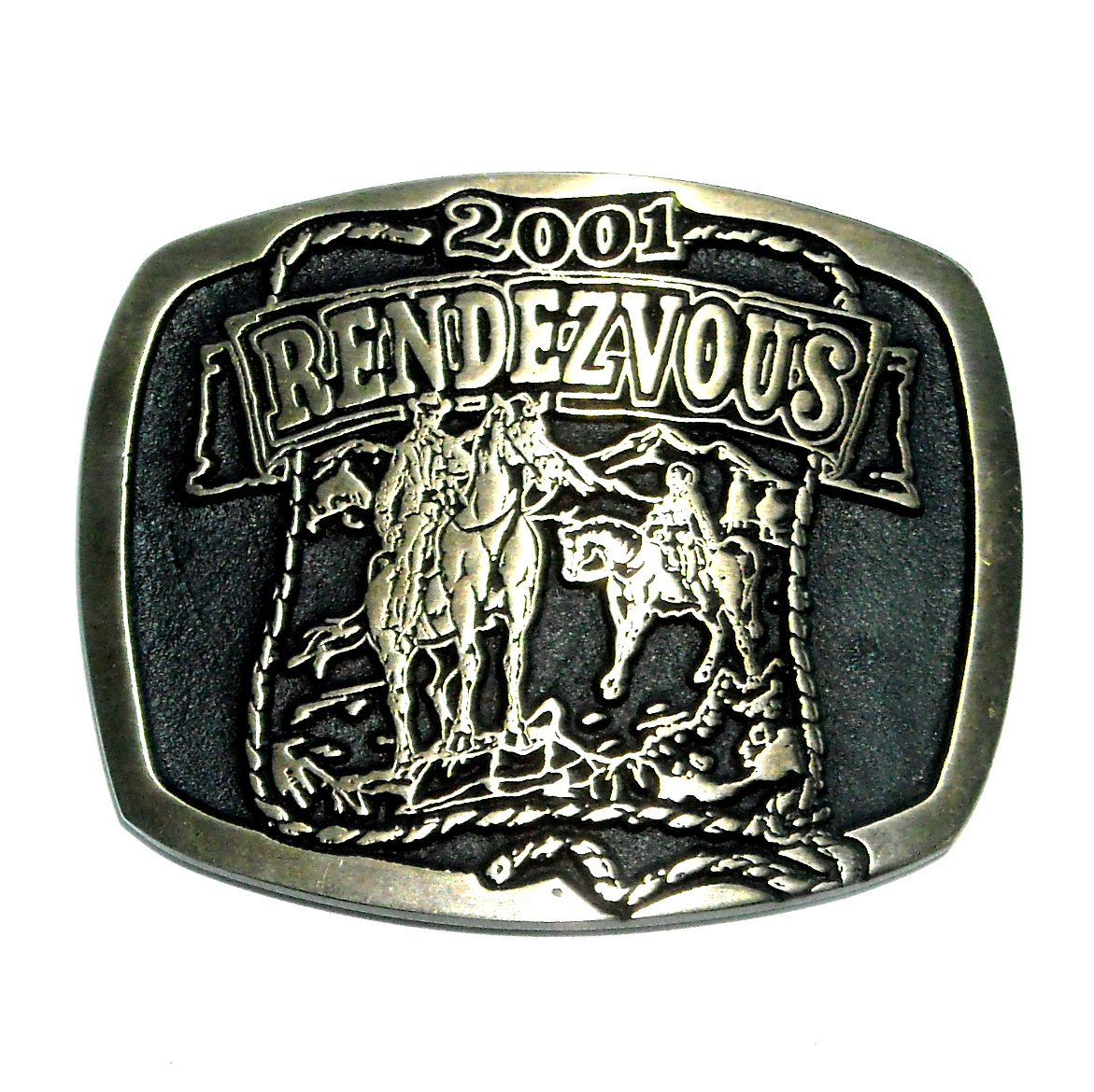 Rendezvous 2001 Hand Casted Solid Bronze Belt Buckle