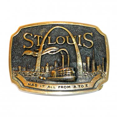 St Louis Heritage Mint Solid Brass Vintage Belt Buckle