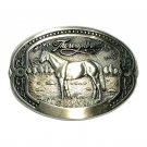 Thoroughbred Horse Tony Lama Breeder Series Brass Belt Buckle