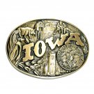 Iowa State Seal First Edition Award Design Brass Belt Buckle