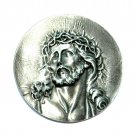Jesus Bergamot Round Pewter US Belt Buckle Jesus Bergamot Round Pewter US Belt Buckle