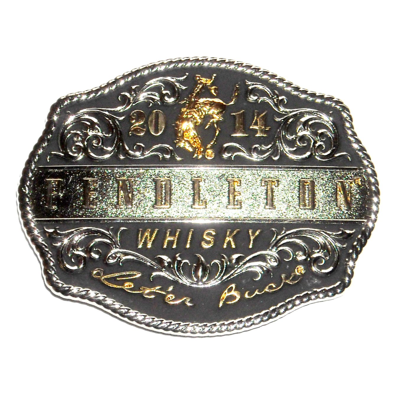 Pendleton Whisky Rodeo Cowboy Montana Silversmiths Ornate Scroll Belt Buckle 