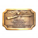 My Gun Vintage Indiana Metal Craft Brass Classic Western Belt Buckle