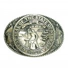 Nebraska State Seal Tony Lama Solid Brass US Belt Buckle