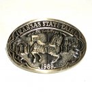 Early Days Kansas State Fair 1989 Award Design Solid Brass Belt Buckle