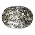 Through Hostile Country Oscar Berninghaus Award Design Solid Brass Belt Buckle Through Hostile Country Oscar Berninghaus Award Design Solid Brass Belt Buckle
