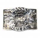 Kansas State Fair 1985 Award Design Solid Brass Belt Buckle