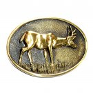 Mule Deer 3D Vintage BTS Solid Brass Belt Buckle Mule Deer 3D Vintage BTS Solid Brass Belt Buckle