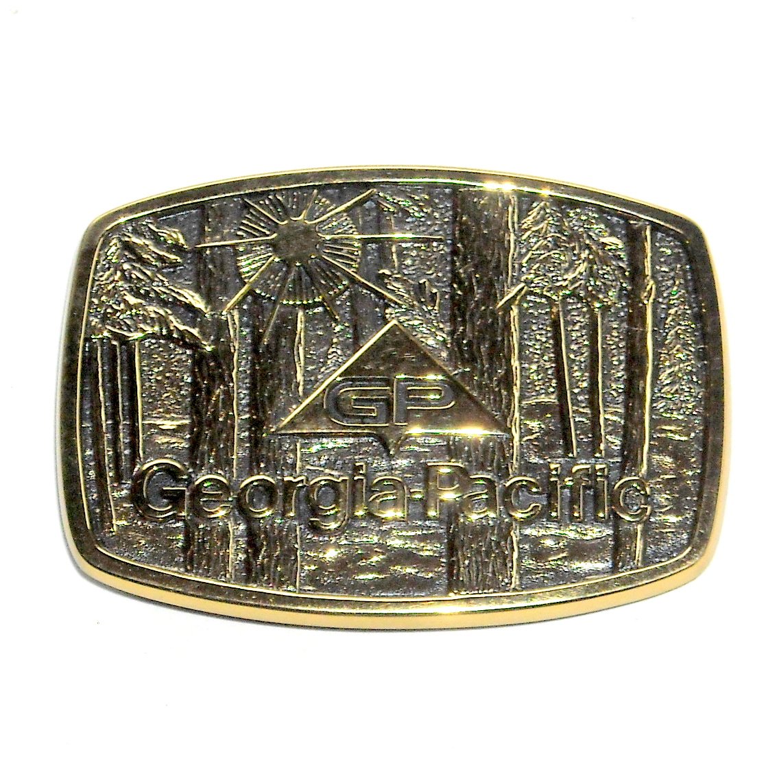 Georgia Pacific GP 1991 BTS Solid Brass Belt Buckle