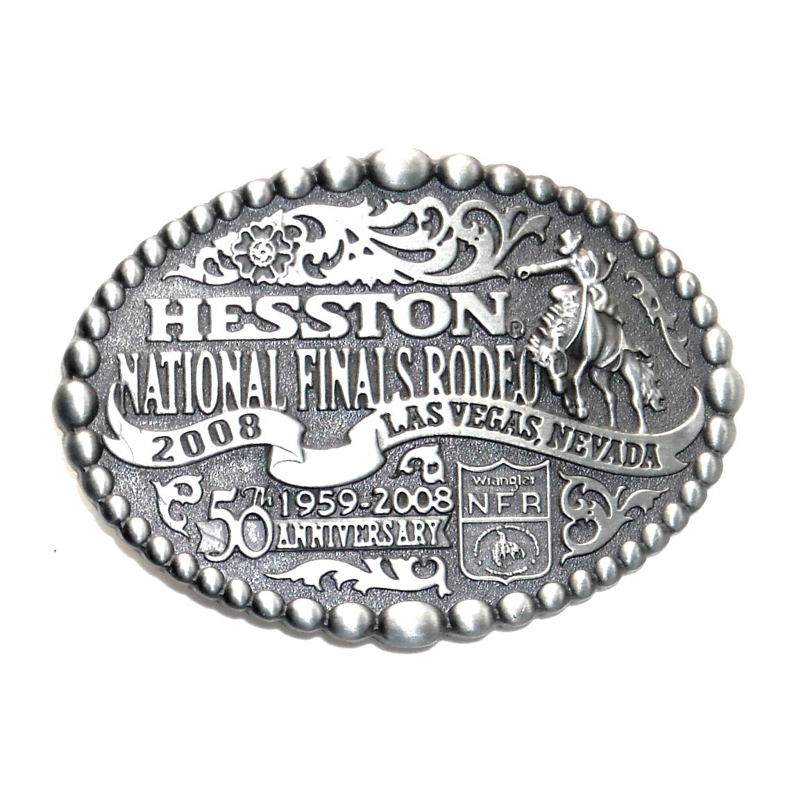 Hesston 2008 Wrangler NFR Rodeo SMALL Montana Silversmiths Belt Buckle