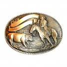 Robert Henderson Rodeo Cowboy Tony Lama Trophy Brass Belt Buckle