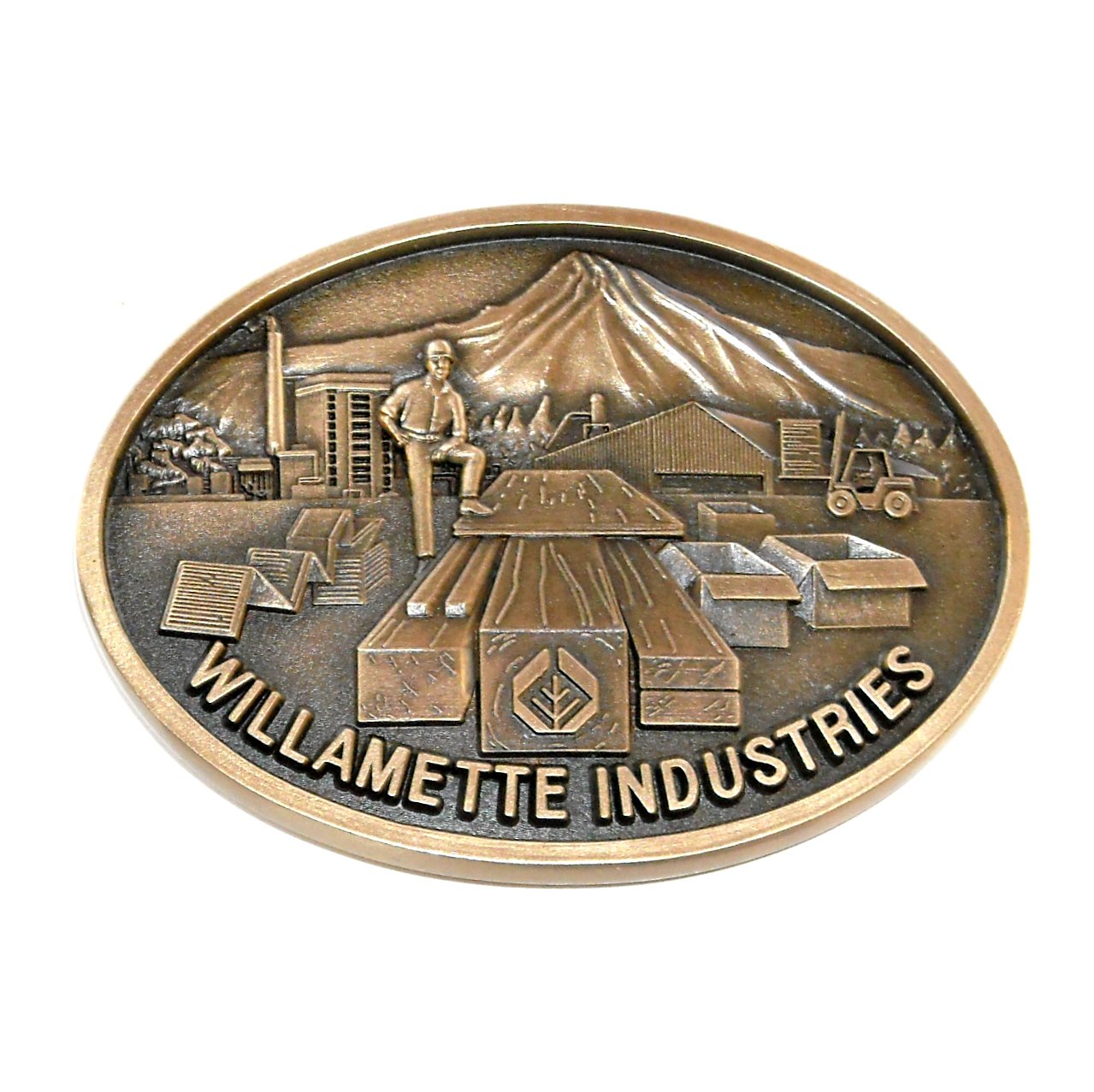 Willamette Industries Portland Oregon Brass Belt Buckle