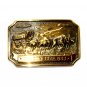 Oregon Trail Heritage Mint Solid Brass Vintage Belt Buckle