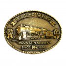 Mountain Series RailRoad Savings 1985 Brass Color Belt Buckle Mountain Series RailRoad Savings 1985 Brass Color Belt Buckle