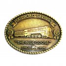The Blue Goose RailRoad Savings 1986 Brass Color Belt Buckle