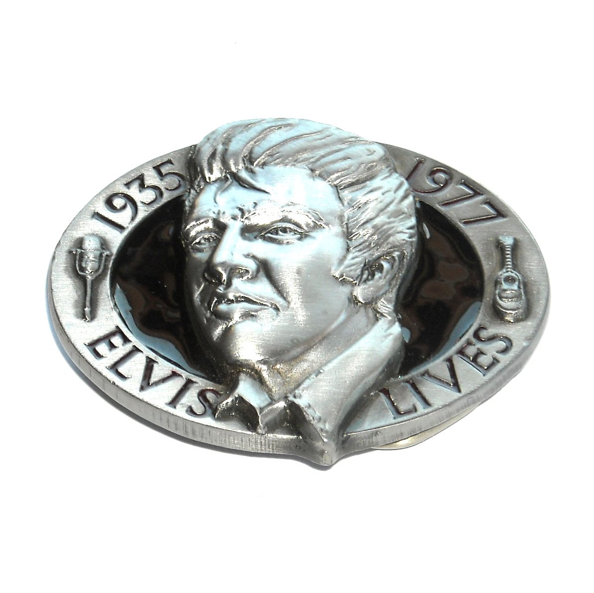 Elvis Lives Vintage Buckles Of America Pewter Belt Buckle