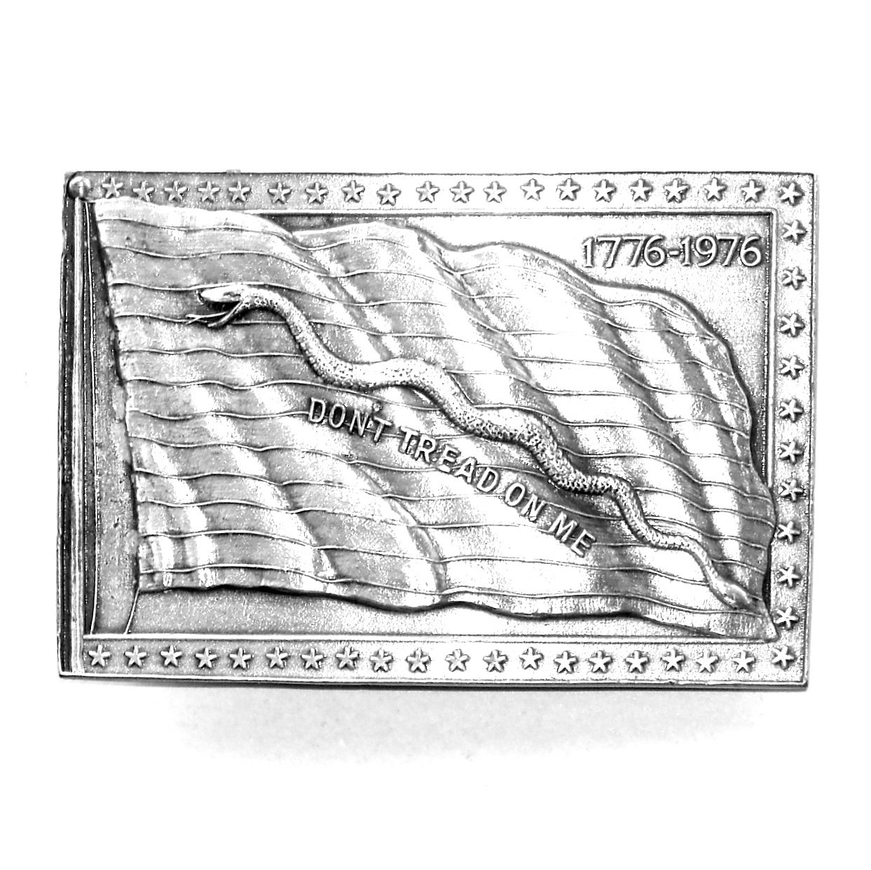 Gadsden Don't Tread On Me Vintage Bergamot US Pewter Belt Buckle