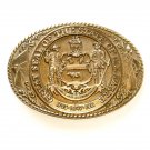 Vintage Delaware State Seal Vintage Tony Lama Solid Brass Belt Buckle