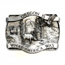 Oregon Is What America Was Vintage Pewter Belt Buckle Oregon Is What America Was Vintage Pewter Belt Buckle