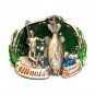 Illinois State Record Vintage Great American US Pewter Belt Buckle
