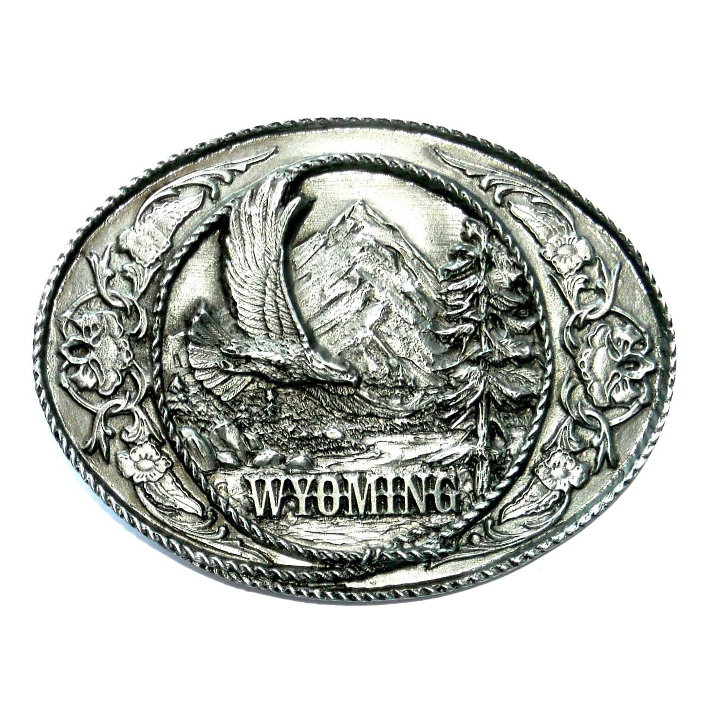 Wyoming Eagle Siskiyou US Pewter Belt Buckle