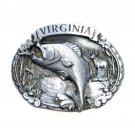 Virginia CJ 1986 Solid Pewter Belt Buckle