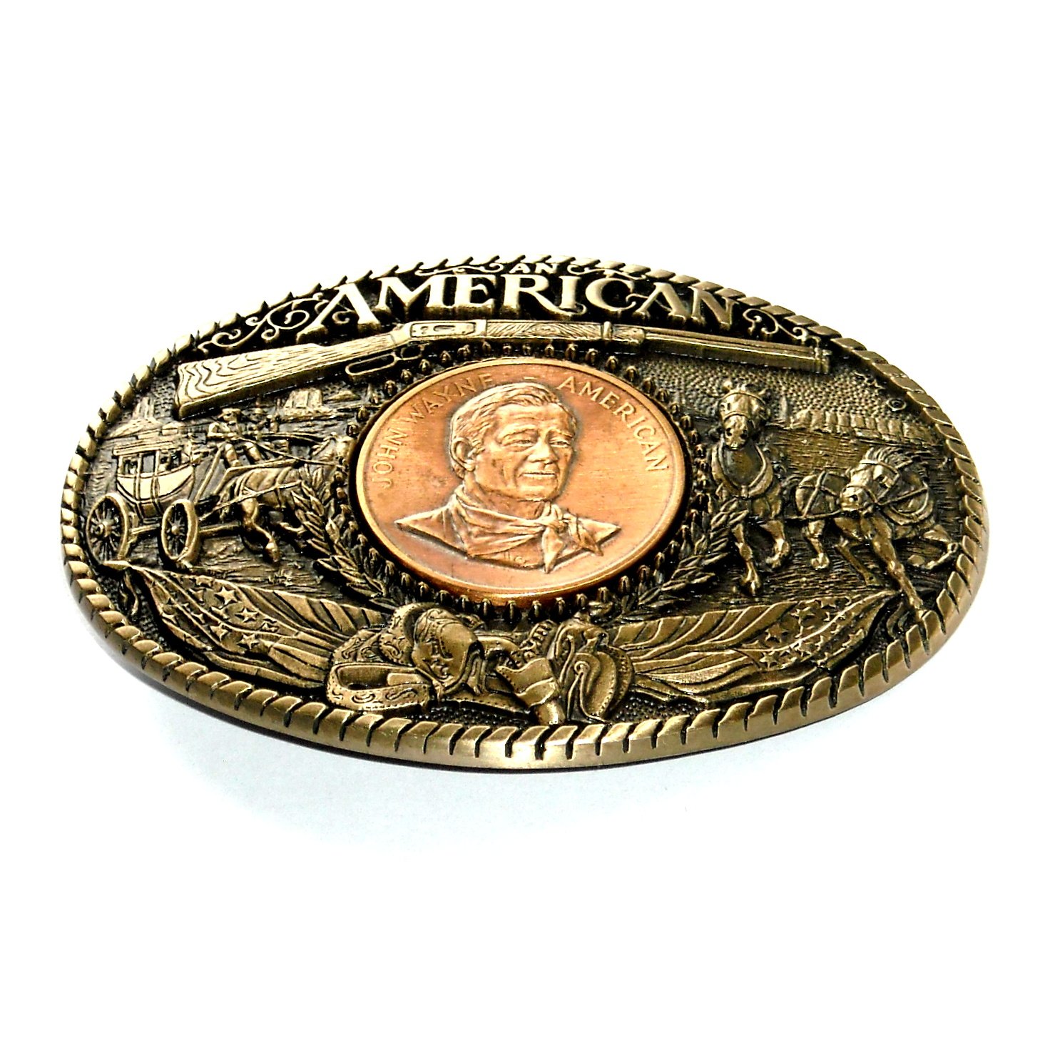 Great American John Wayne ADM Brass Belt Buckle