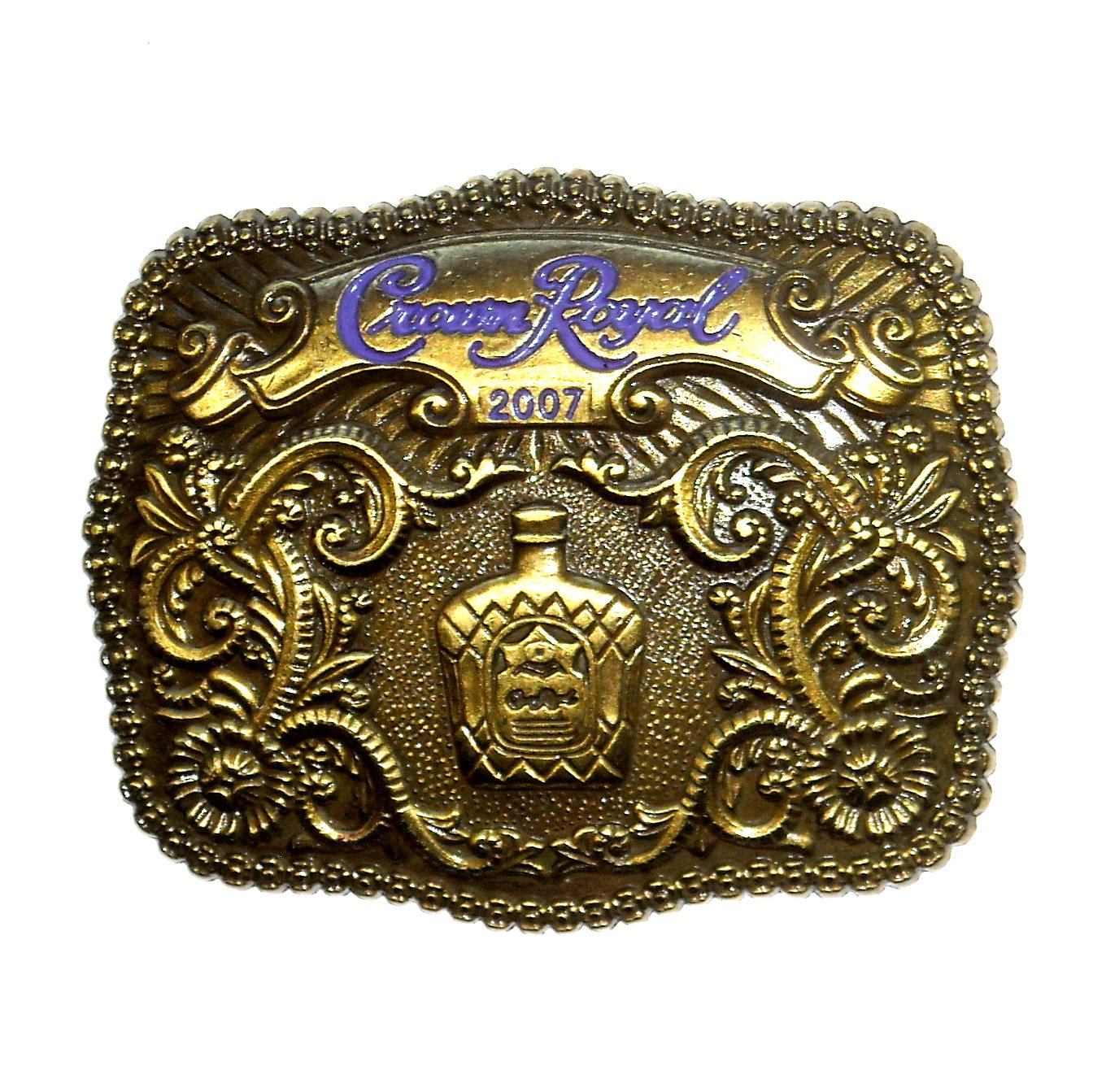 Crown Royal Canadian Whisky 2007 Brass Belt Buckle