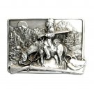 Mountain Man American Frontier Vintage Bergamot US Pewter Belt Buckle