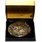 Tony Lama Mule Racing First Edition Vintage Brass Belt Buckle
