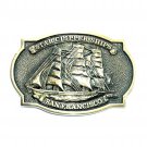Star Clipper Ships San Francisco BTS Brass Vintage Belt Buckle Star Clipper Ships San Francisco BTS Brass Vintage Belt Buckle