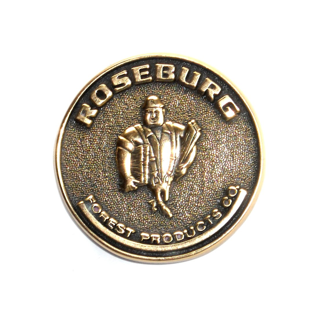 Roseburg Forest Products BTS Brass Vintage Round Belt Buckle