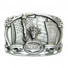 Liberty Flame Of Freedom Original Bergamot 3D Pewter US Belt Buckle