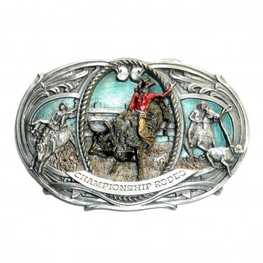 Championship Rodeo Bull Riding 1987 Belt Buckle Bergamot