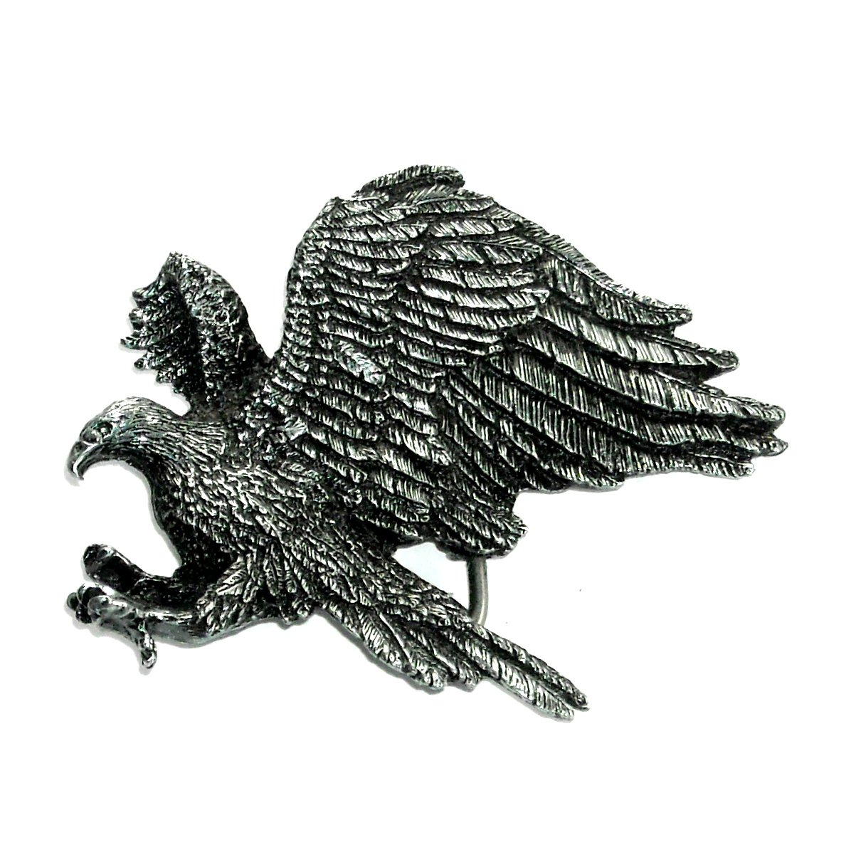 Flying American Bald Eagle 3D Bergamot Pewter US Belt Buckle
