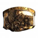 Alaska Eagle Vintage 3D Bergamot Brass Bronze Color US Belt Buckle