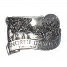 North Dakota State Great Escape Bergamot Vintage Pewter US Belt Buckle