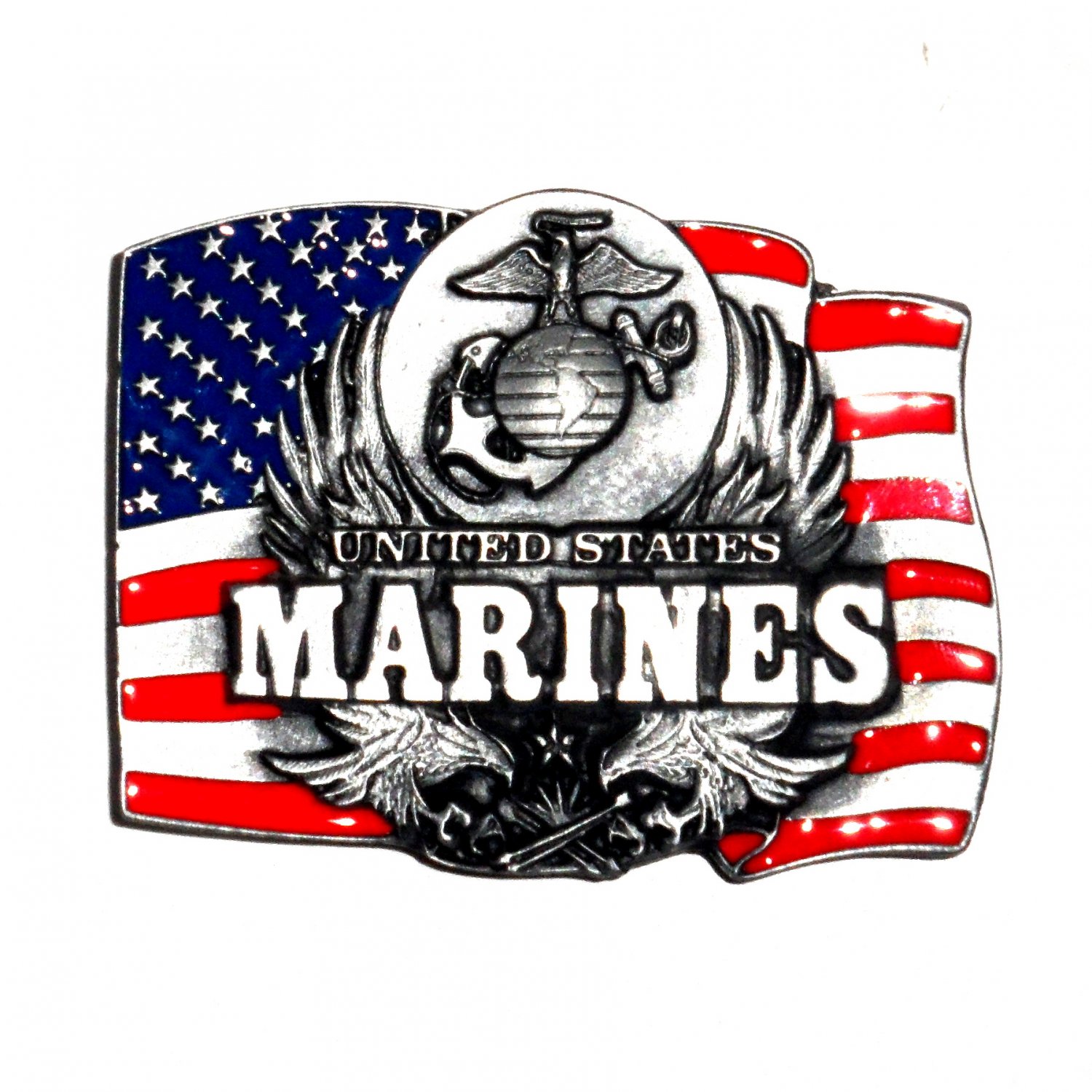 United States Marines USMC Colors Bergamot Pewter US Belt Buckle