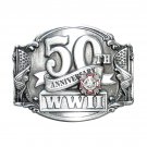 WWII 50th Anniversary Siskiyou Bergamot Pewter US Belt Buckle